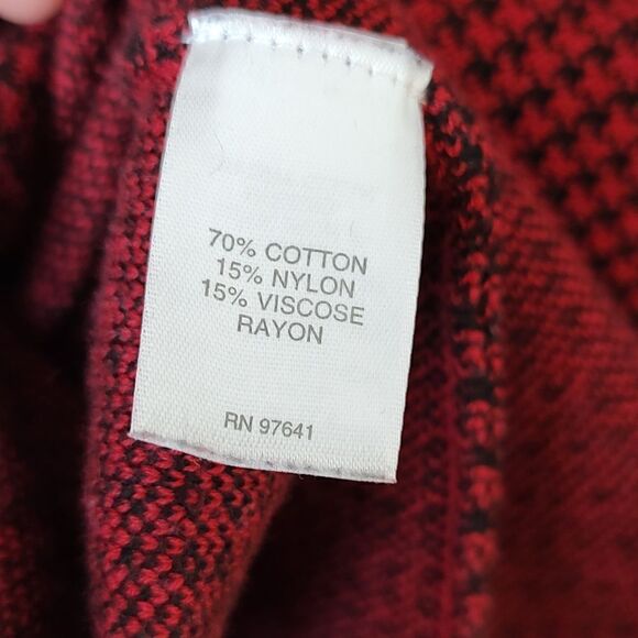 J.Jill Cotton Knit Blue & Red Houndstooth Dress Long Sleeve Size M - Picture 7 of 9